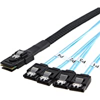 CableCreation Mini SAS 36pin (SFF-8087) Macho a 4 SATA 7Pin Hembra Cable Host- Mini SAS-Controlador A 4 SATA Backplane…